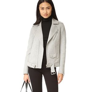 Theory Tralsmin Wool Blend Moto Biker Jacket